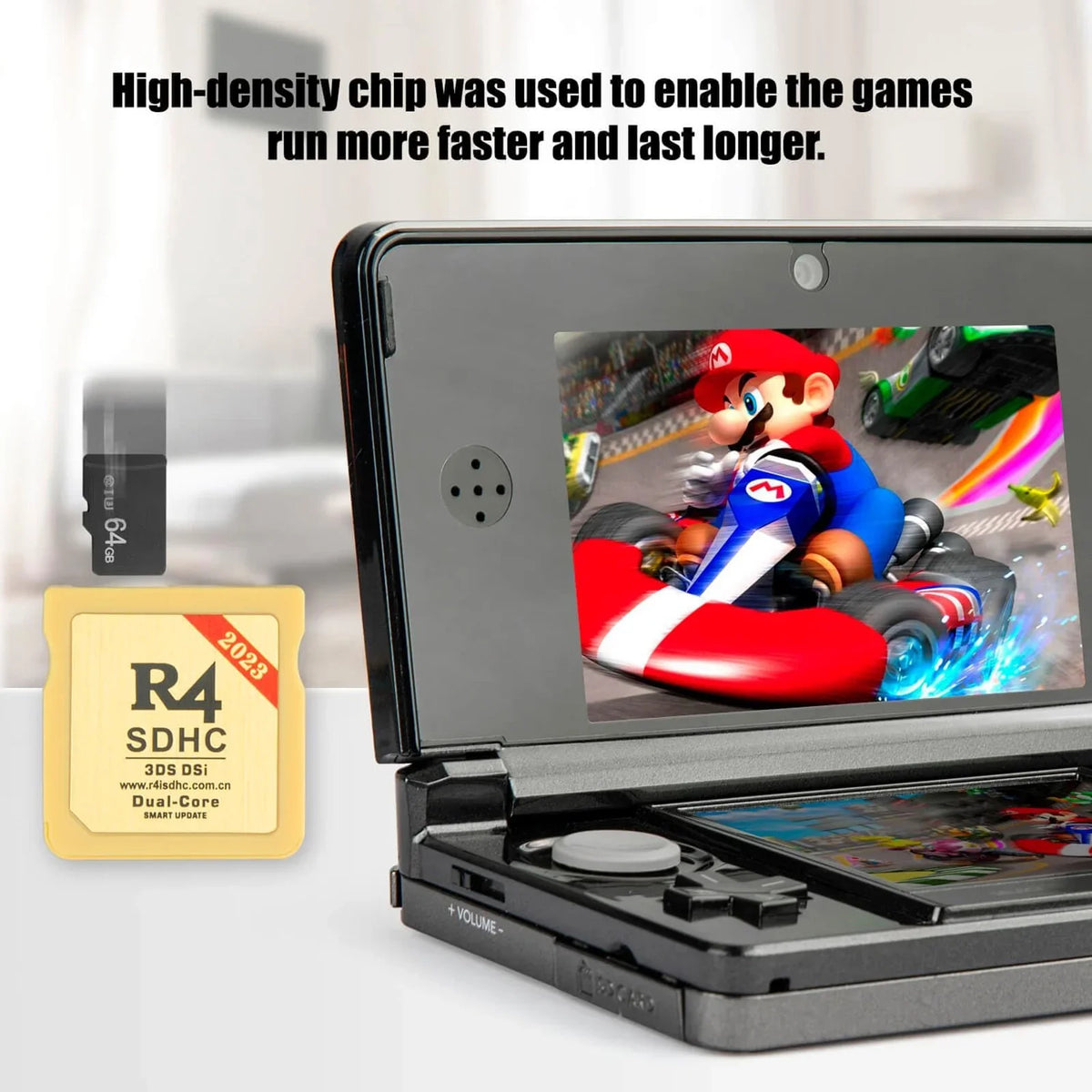 Upgraded 2023  Wood Version Plus Card with 64GB  Micro  Card for Nintendo   2DS 3DS , No Game Timebomb