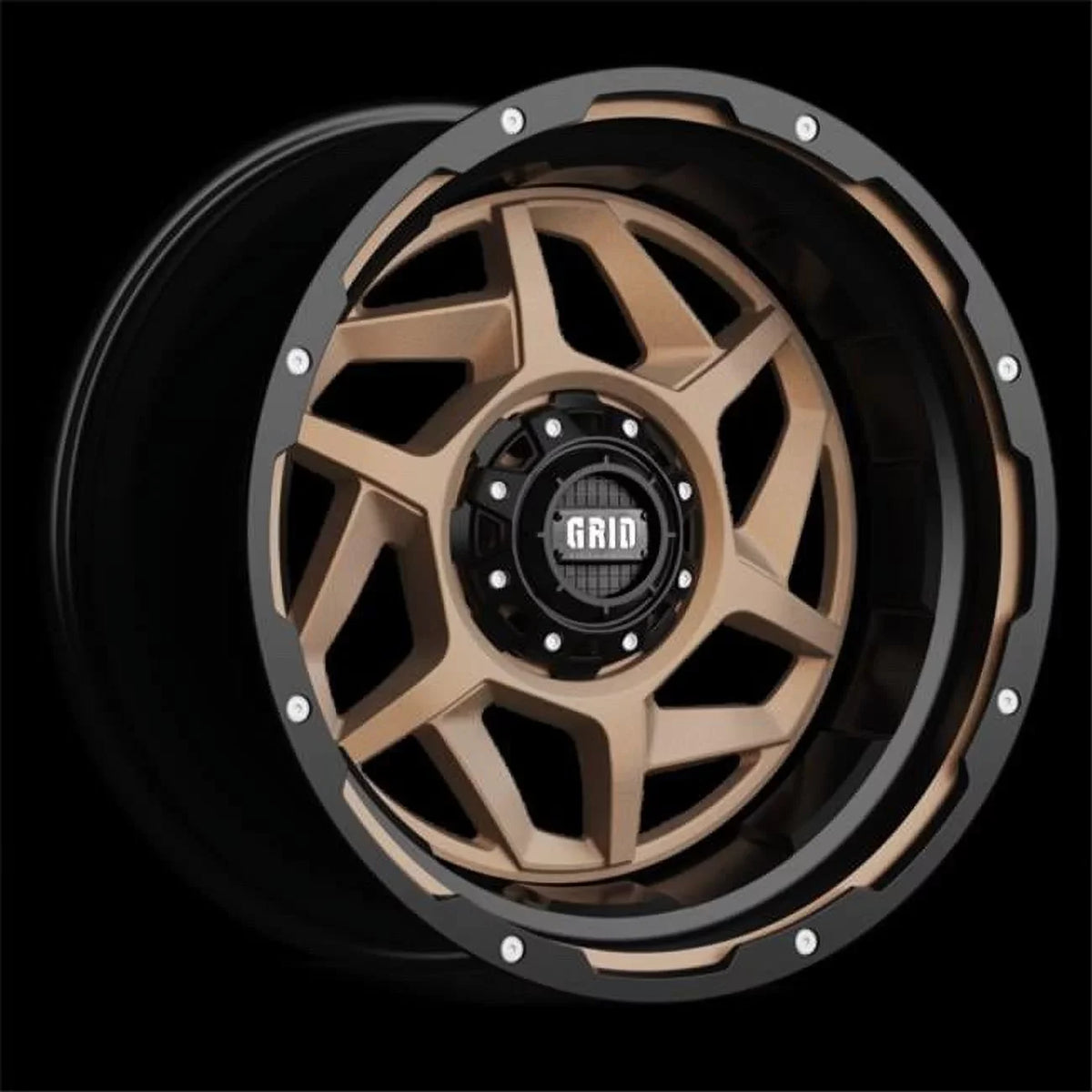 14 in. 17 x 9  Gloss Bronze & Black Lip Wheels - 125.5  - 8 x 170R