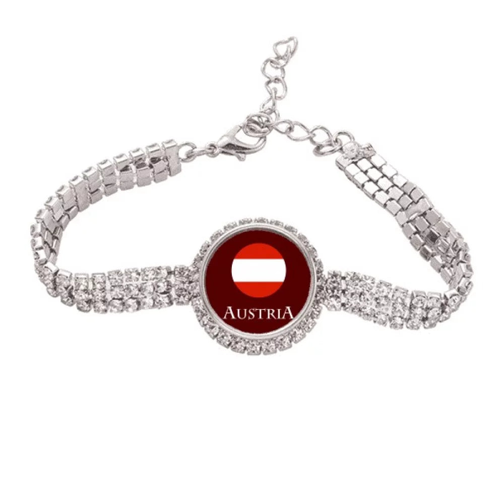 austrian euan flag vienna Tennis Chain Anklet Bracelet Diamond Jewelry