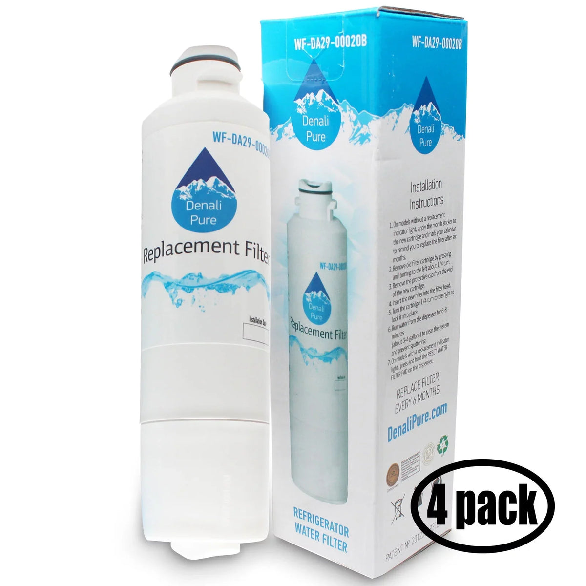 3-Pack Replacement for Samsung  Refrigerator Water Filter - Compatible with Samsung -00020B, -00020A, - Fridge Water Filter Cartridge