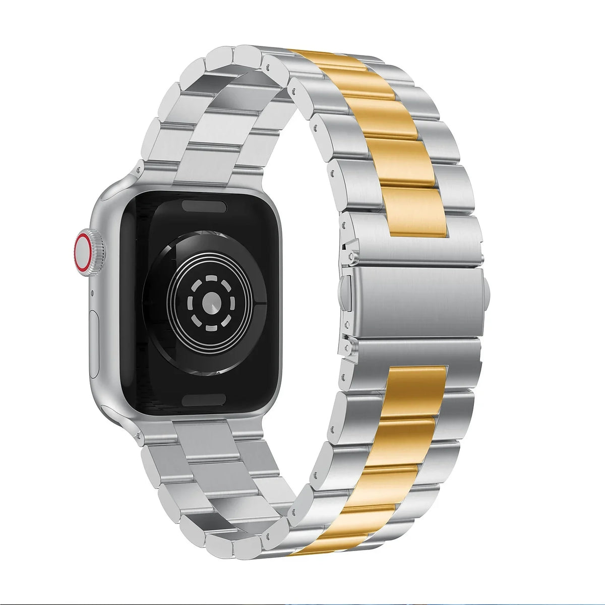 Odash --45 42-44-45-49 mm Stainless Steel Two Tone Band for Apple Watch, Gold & Silver