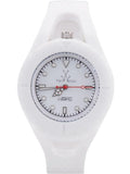 Women's 40mm White Silicone Band Steel Case Quartz Analog Watch