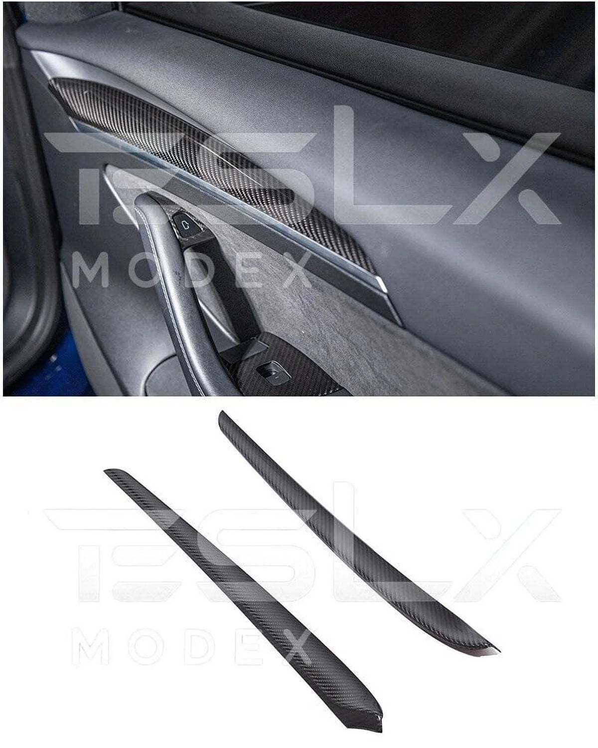 Replacement For 2020-2023  Model 3 & 2020-Up Model  Factory Style   Interior Front Door Trim Panel Cover Pair