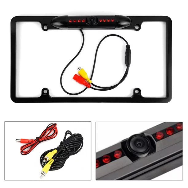Backup Camera Rearview License Plate Frame for Jensen  Black