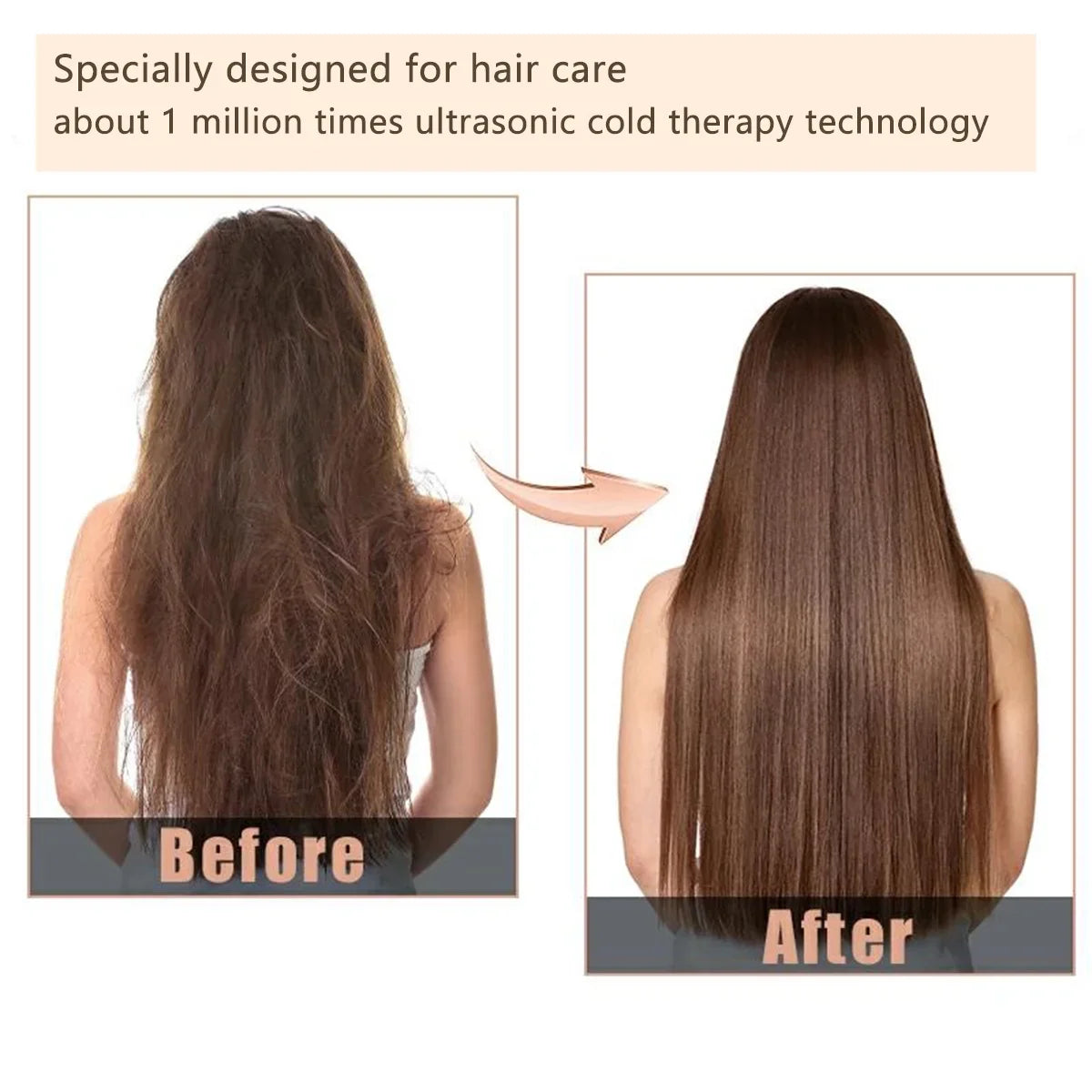Ultrasonic Hair Care Iron, Professional Cold Iron Straightner, Reprotectives the Damaged Hair,  Wireless Portable