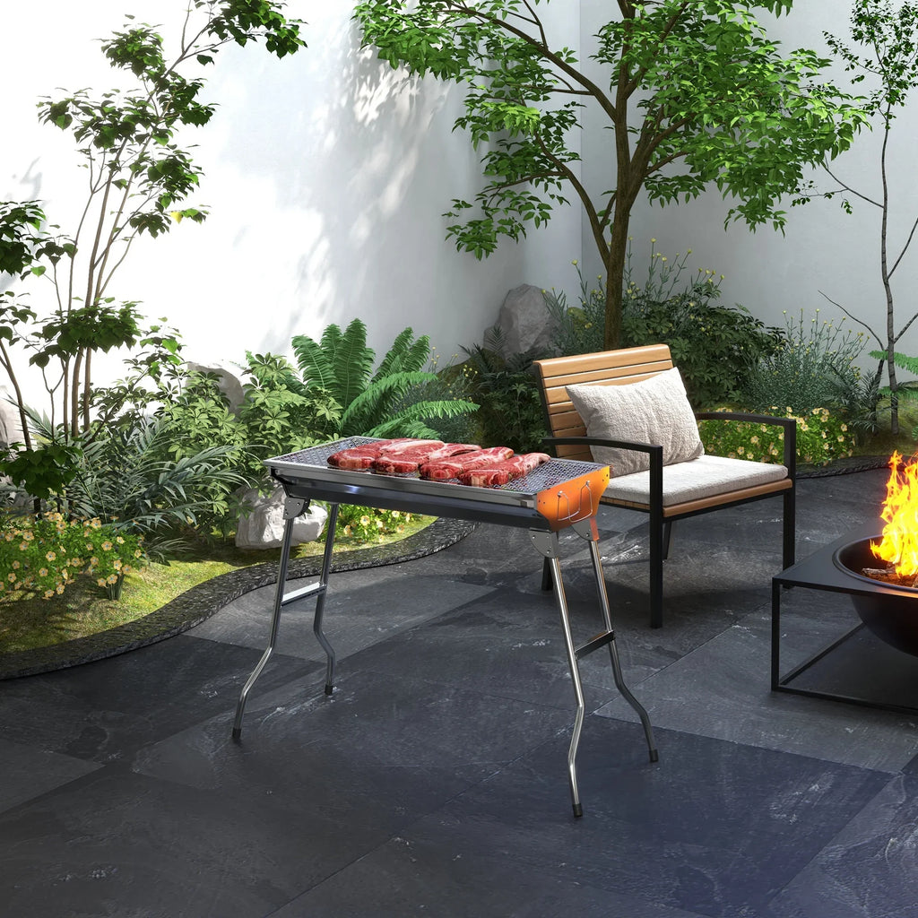 Portable Charcoal Grill,Stainless Steel Folding Outdoor  Grill for Picnic,Party Grill Rack