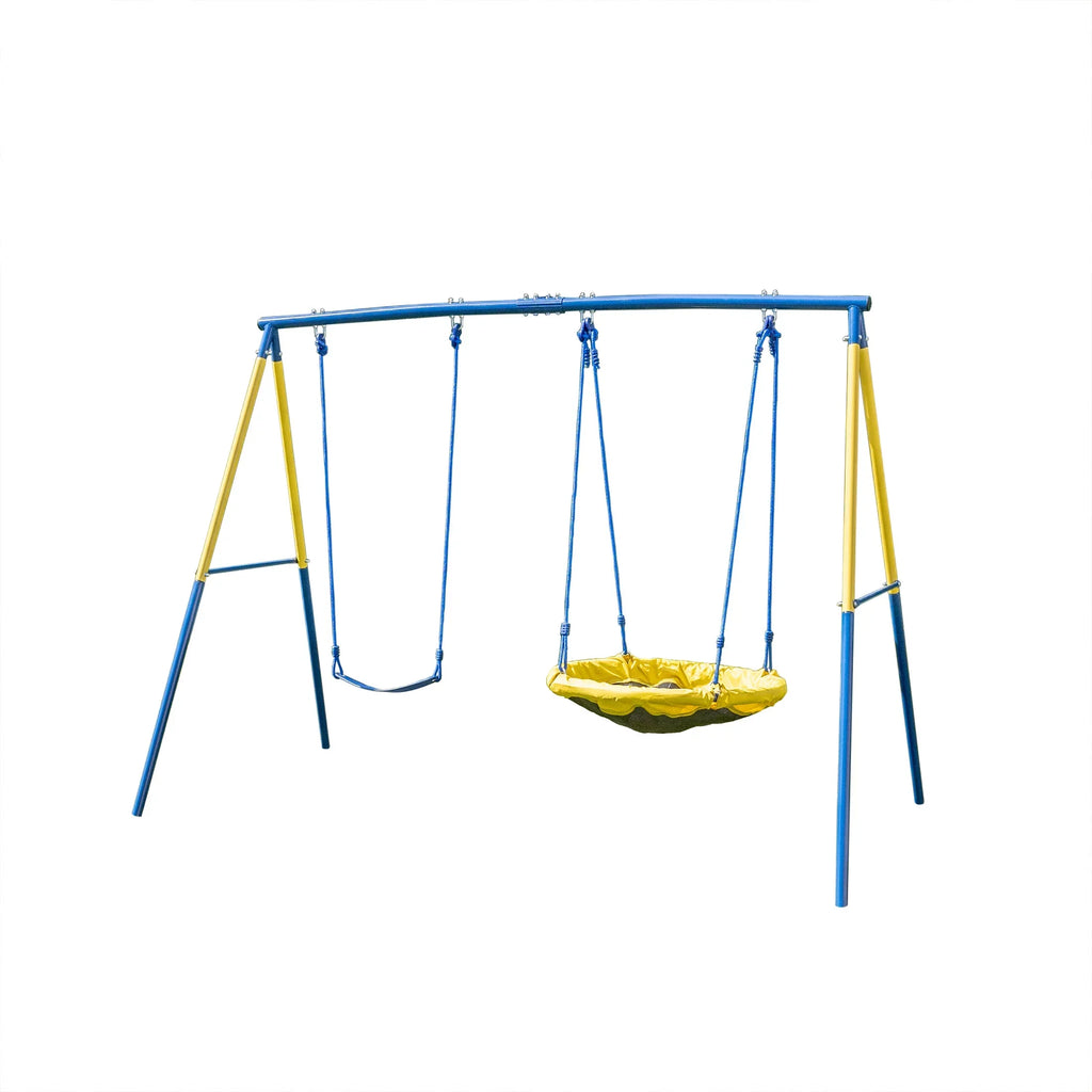 Sportspower Swing and Saucer Swing Metal Set with Heavy Duty -Frame, holds up to 300 lb.