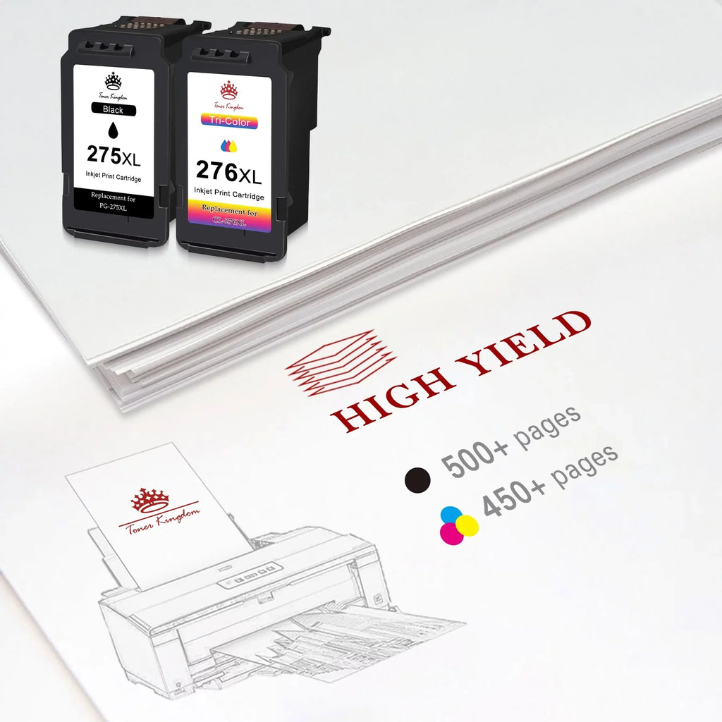 275 276 Ink Cartridges for Canon Ink 275 and 276 -275XL -276XL High Capacity 275XL 276XL Ink Cartridges for Pixma       Printer (2 Black, 1 Color)