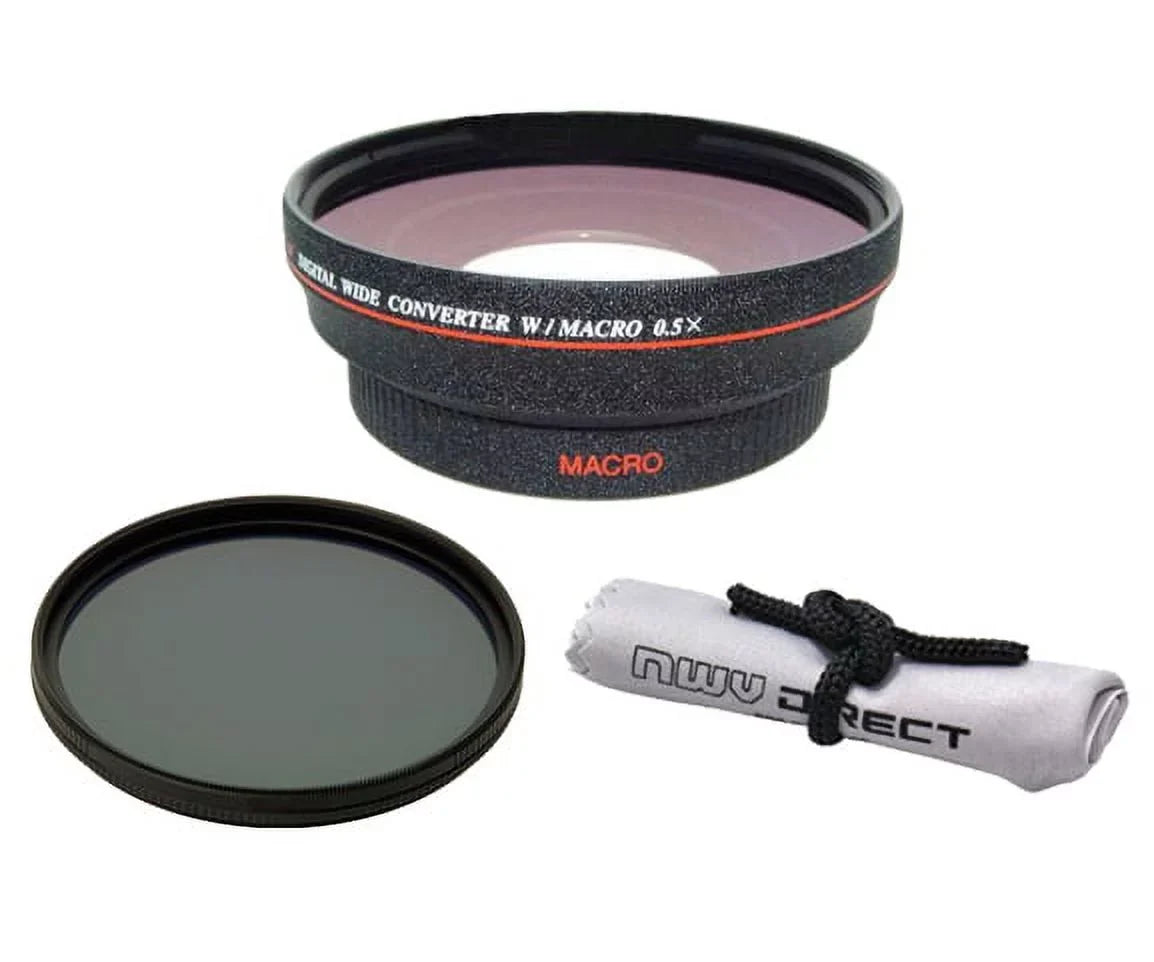 Nikon   (High Definition) 0.5x Wide Angle Lens With Macro + 82mm  Filter + (Rings 52, 62 & 67) - International Version