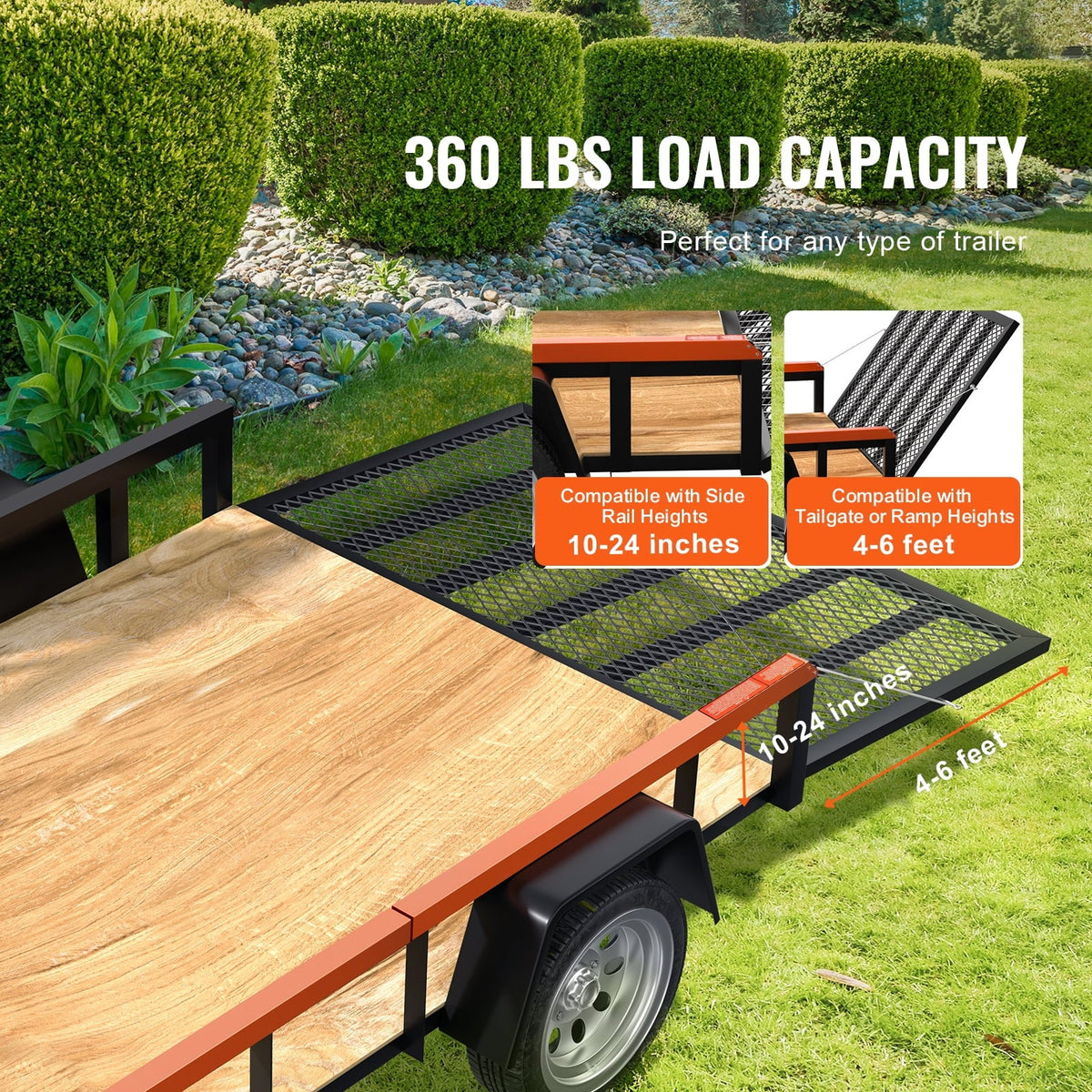 Tailgate Utility Trailer Gate & Ramp Lift Assist System 180 lbs Capacity