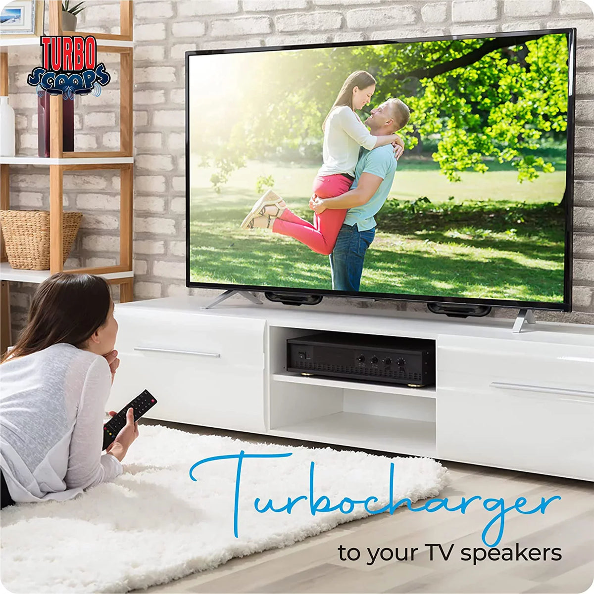 TurboScoops  Sound Bar Alternative Redirects Sound Directly Toward You and Not The Floor for Crisp Audio. Great