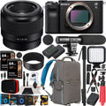 Sony a7C Mirrorless Full Frame Camera Body with Sony  50mm .8 Full-frame Lens  Black / Bundle with Deco Gear Photography Backpack Case , Software and Accessories