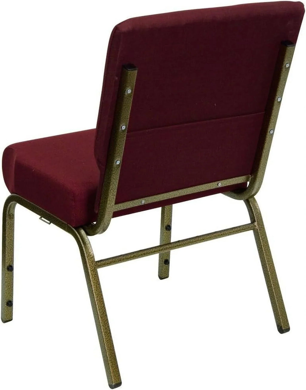 Series 21'' Stacking Church Chair In Burgundy Fabric - Vein Frame