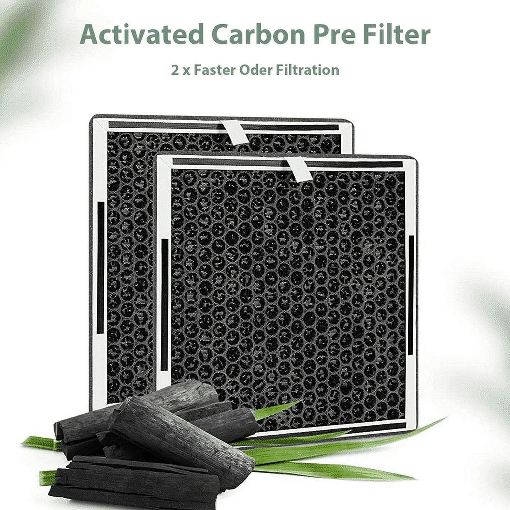 2 Pack 3-in-1 True  Replacement Filter for Pure Enrichment PureZone Air Purifier, 2   Filter & 2 Activated Carbon Prefilters, Replace