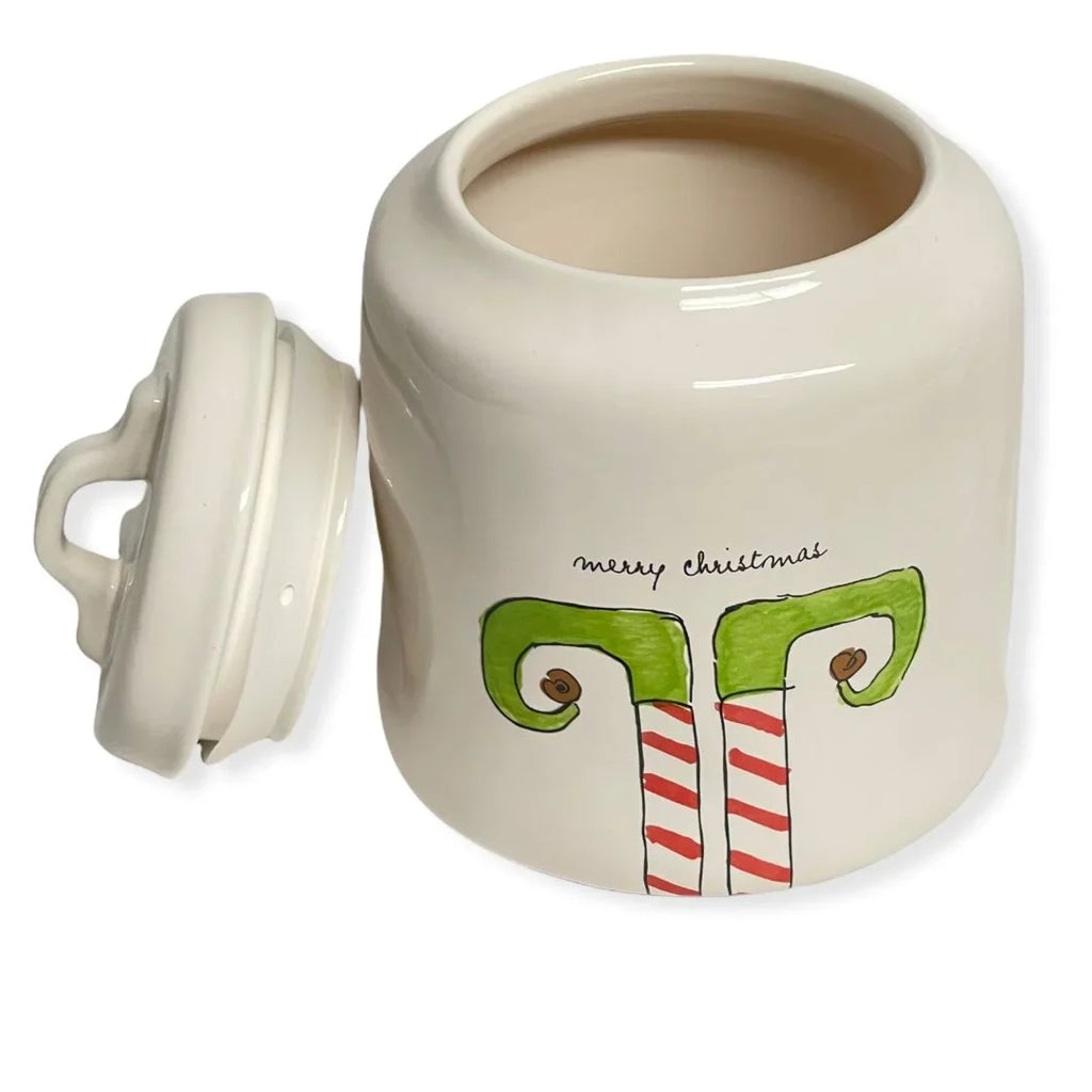 Rae Dunn    White Ceramic  Canister With Black Letters