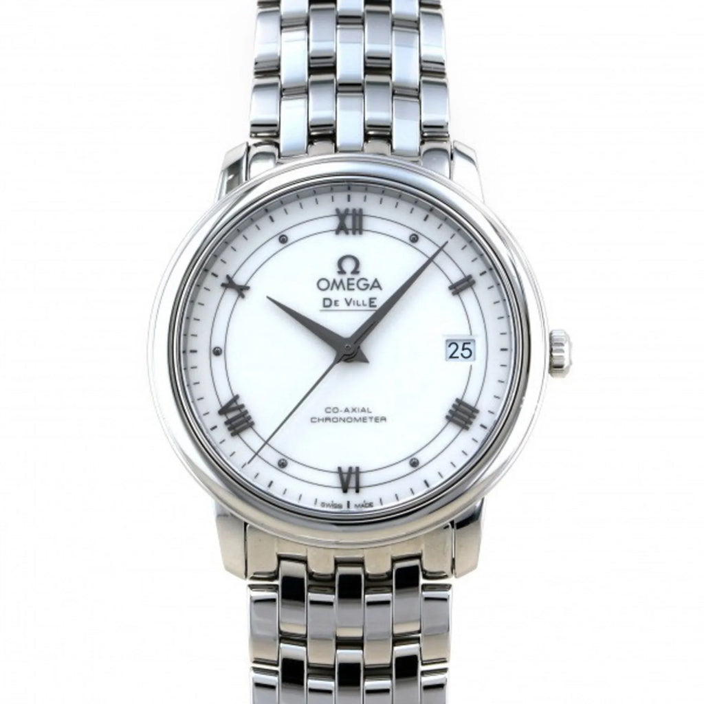 Pre-Owned Omega  De Ville Co-Axial Chronometer 424.10.37.20.04.001 Silver Dial Watch Women's (Good)