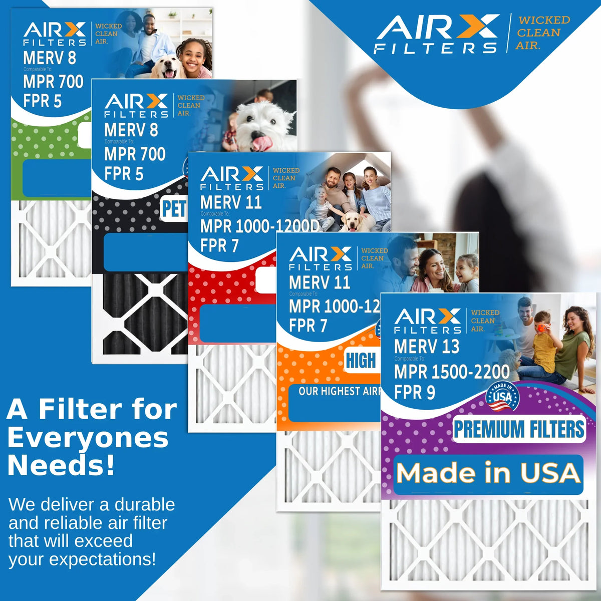 10x20x1 Air Filter  13 Comparable to  1500 - 2200 &  9 Electrostatic Pleated Air Conditioner Filter 6 Pack   Premium  Made 10x20x1 Furnace Filters by     .