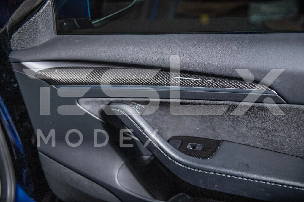 Replacement For 2020-2023  Model 3 & 2020-Up Model  Factory Style   Interior Front Door Trim Panel Cover Pair
