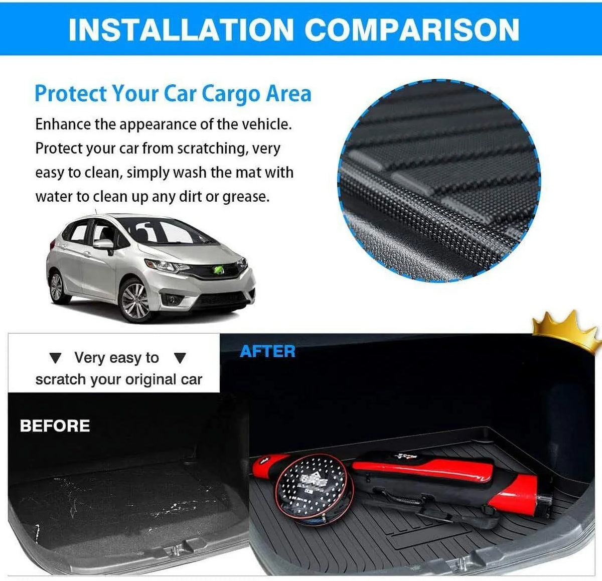 Trunk Liner  Cargo Mats for 2014-2018 Subaru Forester Reliable Protection
