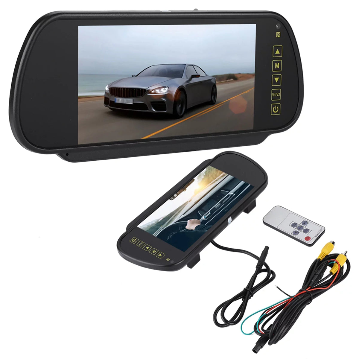 Auto Dimming Monitor Rear View Camera - 7inch Car Rearview Mirror  Auto Dimming Monitor Rear View Camera With Bracket