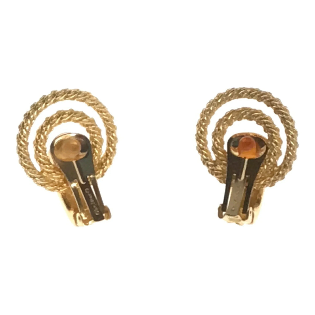 Pre-Owned Christian Dior Rhinestone Big Earrings Accessories Women's Gold     (Good)
