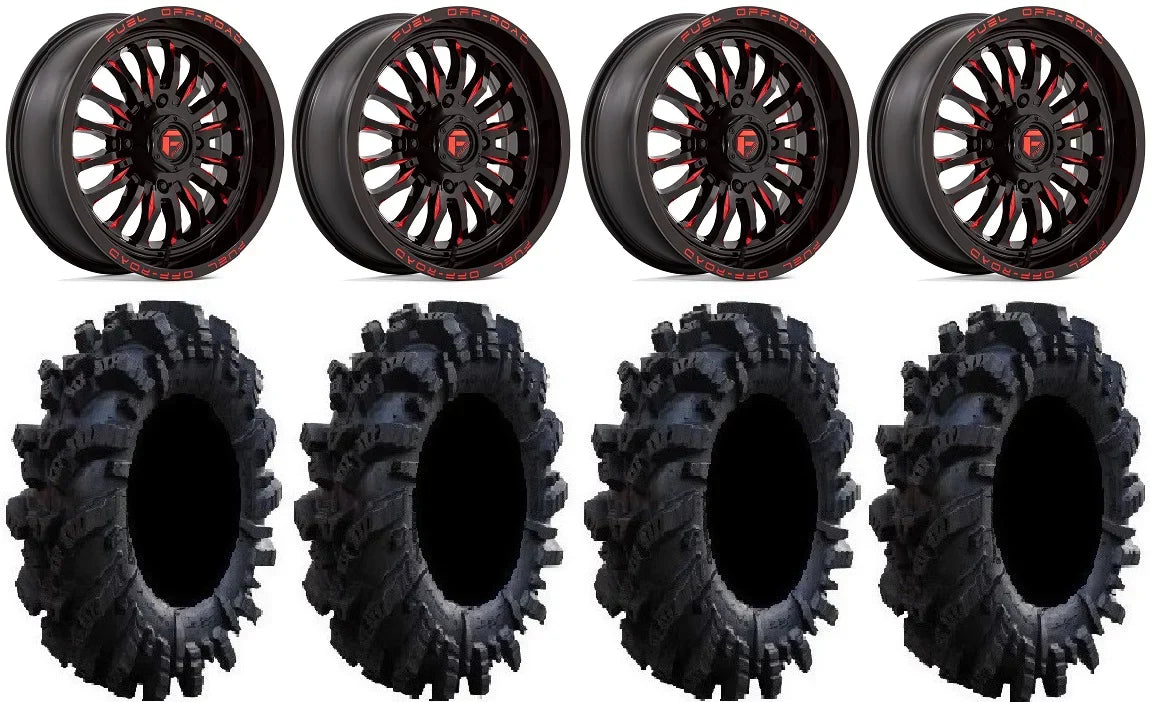 Fuel  18" Wheels Red 36" Intimidator Tires Polaris   1000 /   / Ranger  900/1000