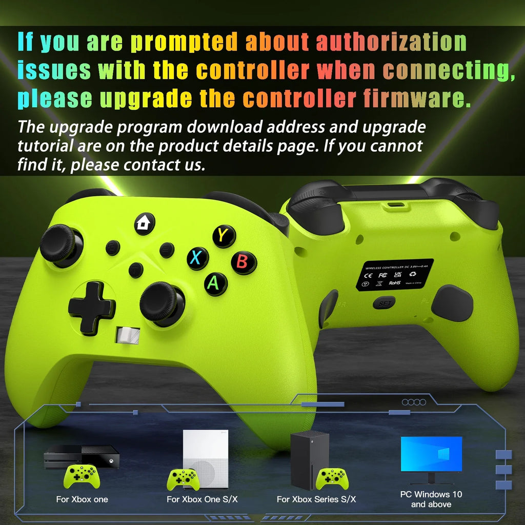 2 Pack Wireless Xbox Controller for Xbox One, Xbox One /, Xbox Series /, Windows  10/11 Gamepad with Audio Jack & Volume Button/Turbo/Macro/Motion Control & Rechargeable Battery - Green+Red