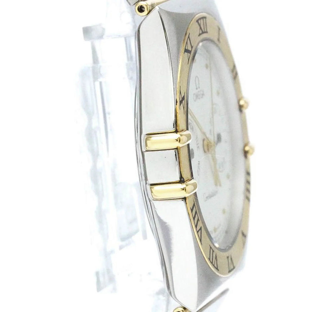 Pre-Owned Polished  Constellation Day Date 18K Gold Steel Watch 396.1070  (Good)