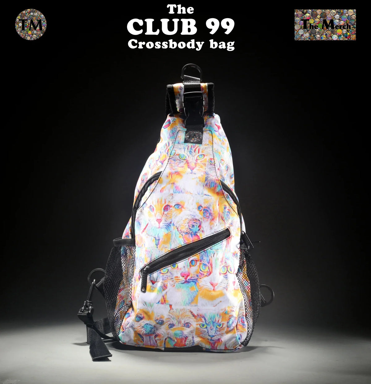 Crossbody Bag - Club 99 - (Turquoise/Orange/Cream) - Unisex - All Ages - The Merch by  Visual Arts