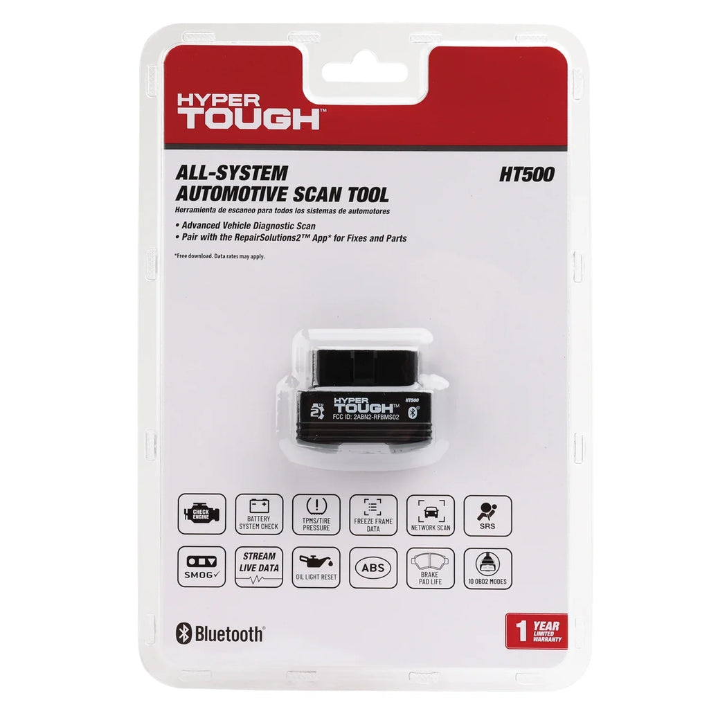 Hyper Tough  Bluetooth Scan Tool, 1996 & Newer  Vehicles, Free Fix & Part Recommendations
