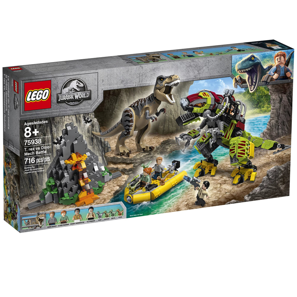 Jurassic World . rex vs Dino-Mech Battle 75938 Dinosaur Building Toy (716 Pieces)
