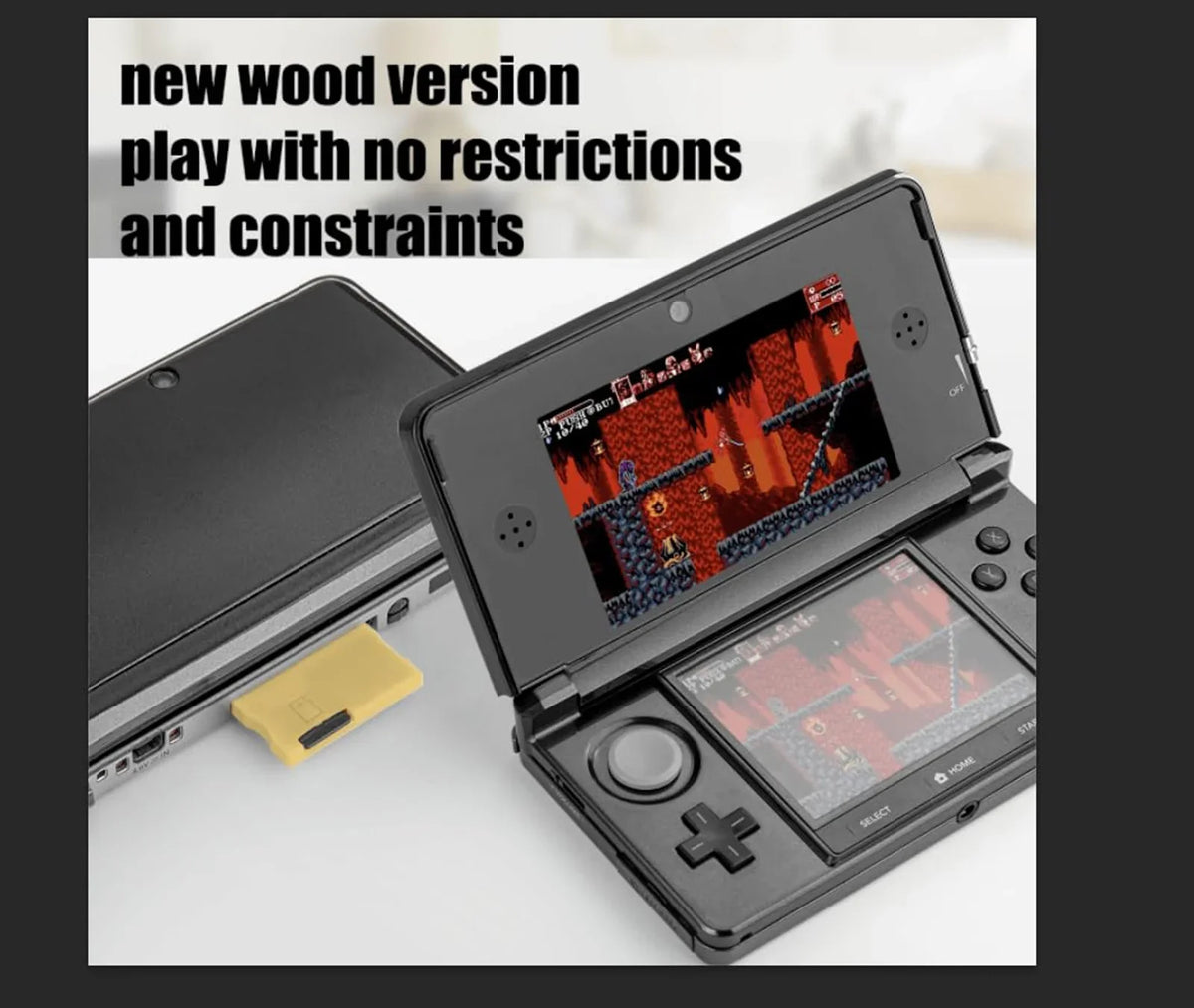 Upgraded 2023  Wood Version Plus Card with 64GB  Micro  Card for Nintendo   2DS 3DS , No Game Timebomb