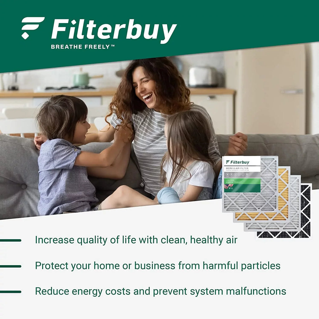 Filterbuy 20x24x1  8 Odor Eliminator Pleated   Furnace Air Filters with Activated Carbon (4-Pack)