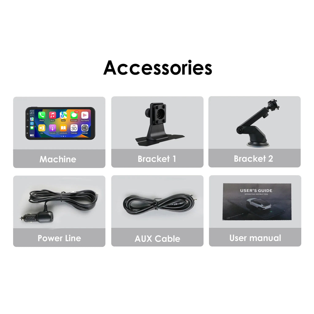 Hizpo  Navigation Bluetooth 6.25 Inch Touchscreen 360° Adjustable  Car Radio Stereo Head Unit Receiver With Apple Carplay Android Auto And Backup Camera