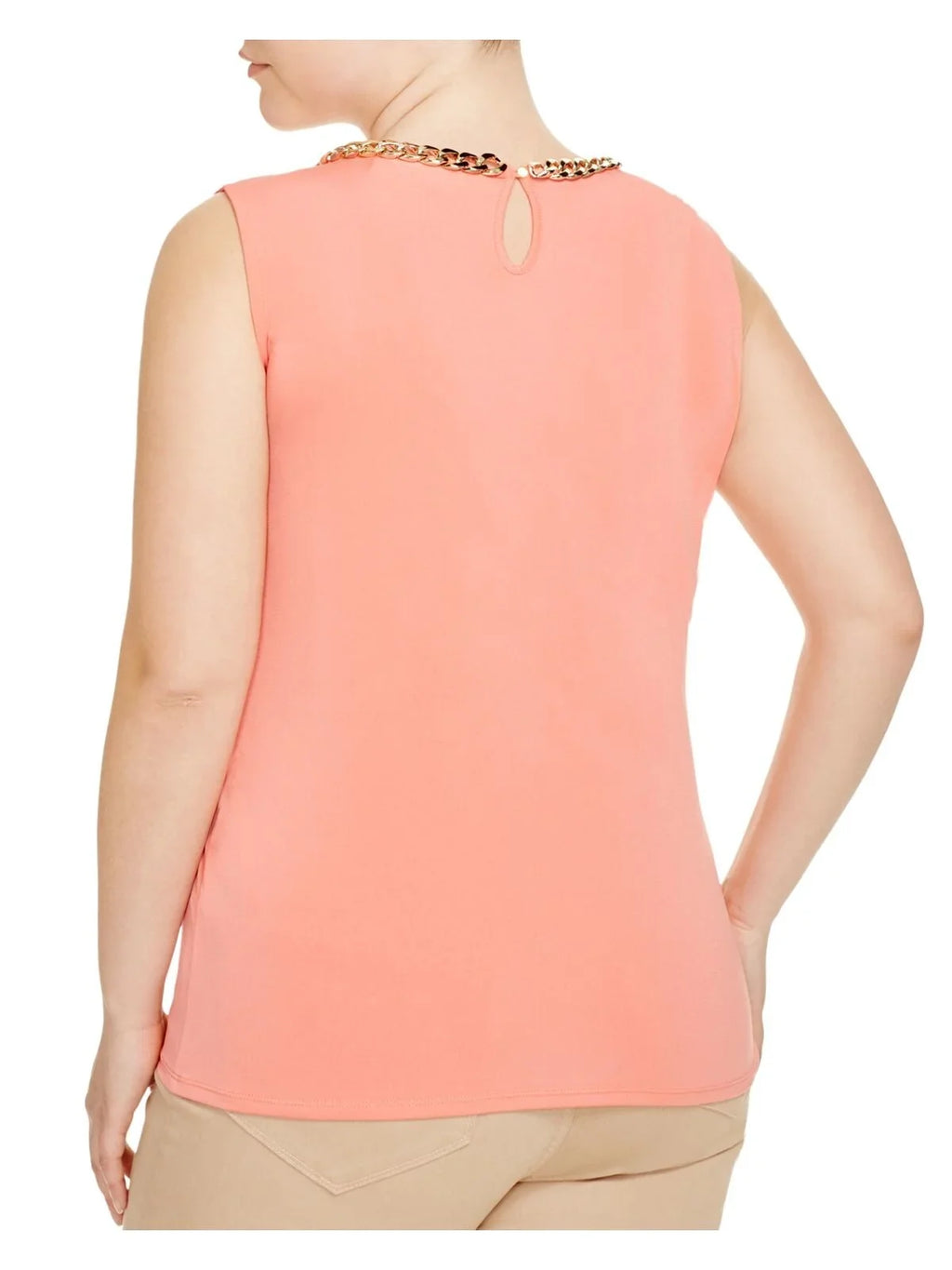 Womens Pink Sleeveless Round Neck Tank Top Plus 2X