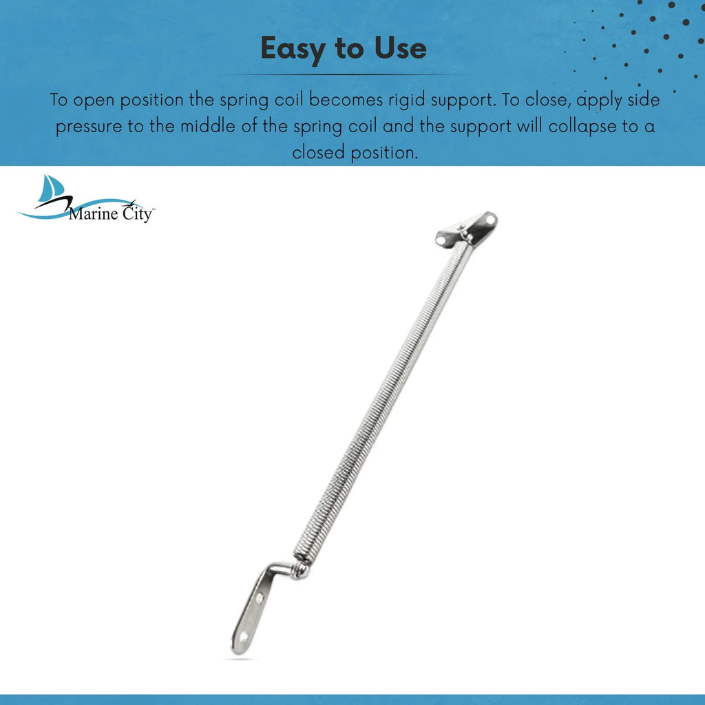 Marine City Stainless-Steel Hatch Spring Adjuster with -Bolt and -Shape Plate 8-1/4 inches or 10-1/4 inches Length: 8-1/4 inches