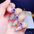 Natural Amethyst Bracelet Women  Sterling Silver Plated 18k Gold Inlaid Light Luxury