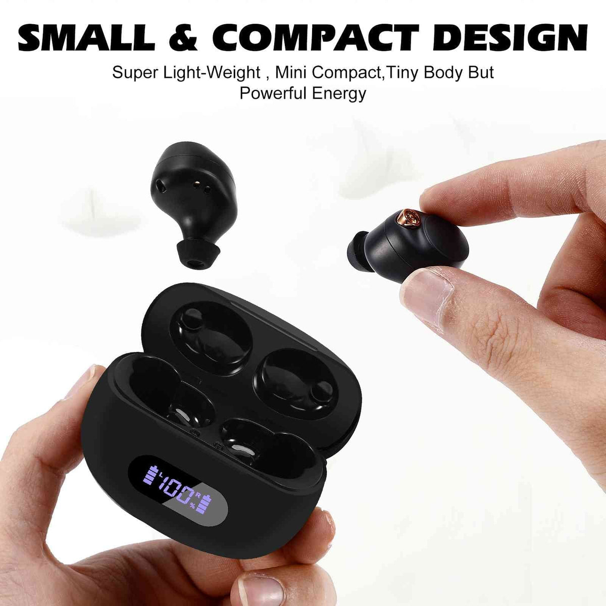 UrbanX True Wireless Bluetooth Earbuds + Charging Case, Black, Dual Connect,  Water Resistance, Bluetooth 5.2 Connection, Balanced, Bass Boost Compatible with Lenovo  Note